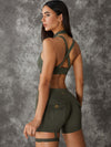 ZASUWA Female Unique Cut Out Pocket Mesh Scrunch Bum Spandex Gym Booty Shorts