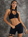 ZASUWA Female Unique Cut Out Pocket Mesh Scrunch Bum Spandex Gym Booty Shorts