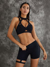 ZASUWA Female Unique Cut Out Pocket Mesh Scrunch Bum Spandex Gym Booty Shorts
