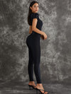 ❤ZASUWA Female Sexy Zipper Breathble Shortsleeve Jumpsuit