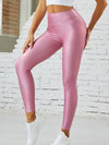 ZASUWA Female Sexy Stylish Hollow Out PU High Waist Thumbhole Leggings