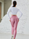 ZASUWA Female Sexy Stylish Hollow Out PU High Waist Thumbhole Leggings