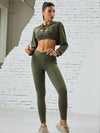 ZASUWA Female Pocket Hollow Out V-shape Waist Hoodied Sportswear