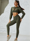 ZASUWA Female Pocket Hollow Out V-shape Waist Hoodied Leggings