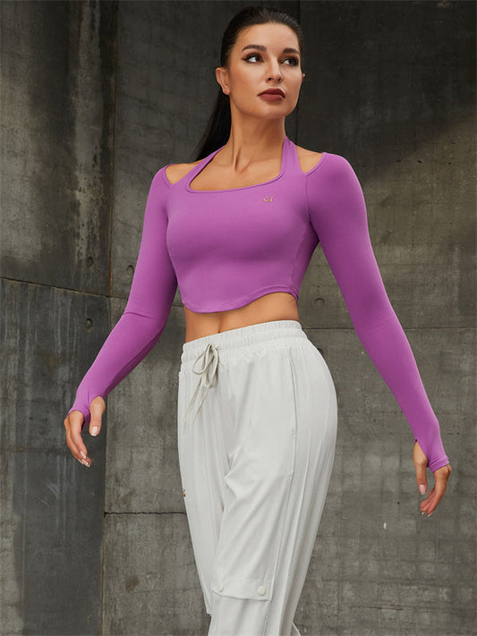 ZASUWA Female Pocket Thumbhole Halter Leggings