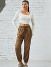 ZASUWA Female Pocket Ribbed Thumbhole Leggings