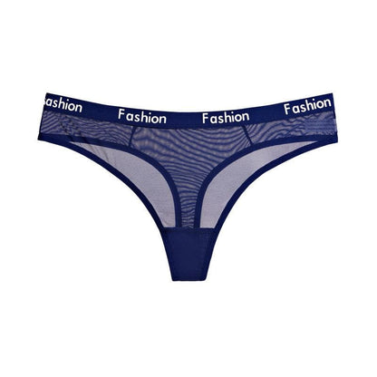 Letters Printed Mesh Short Thong