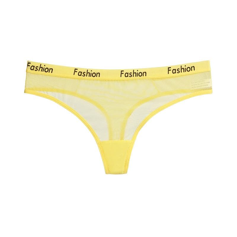 Letters Printed Mesh Short Thong