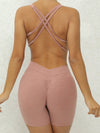ZASUWA Female Solid Color Cross Back Romper