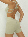 ZASUWA Female Solid Color Cross Back Romper