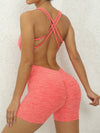 ZASUWA Female Solid Color Cross Back Romper