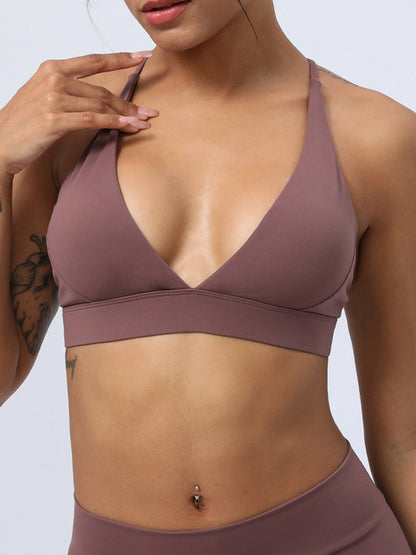 Super Deep V Cross Back Sports Bras