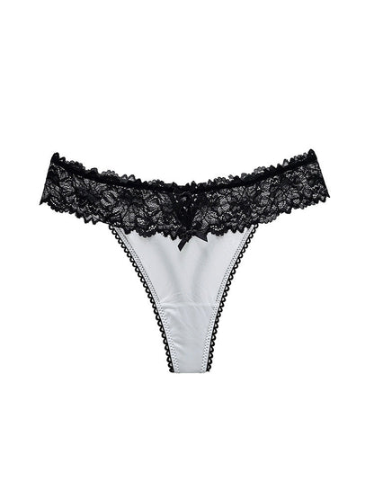 Mesh Solid Color Lace Underwears