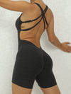 ZASUWA Female Solid Color Cross Back Romper