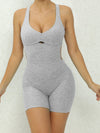 ZASUWA Female Solid Color Cross Back Romper