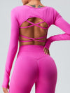ZASUWA Female Deep V Back Scrunch Bum Leggings