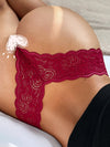 ZASUWA Female V-shape Wasited Flower Lace T-back Panties