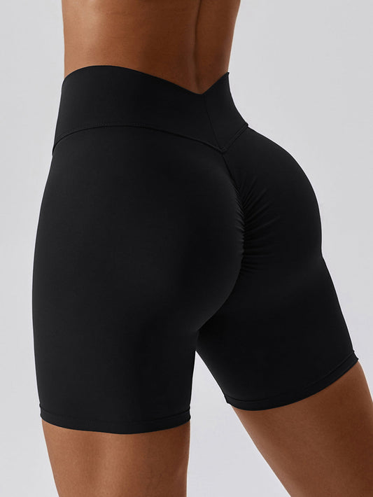 ZASUWA Female V-shape Waist Scrunch Bum Spandex Gym Booty Shorts