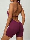 ZASUWA Female Deep V-neck Halter Scrunch Bum Jumpsuit