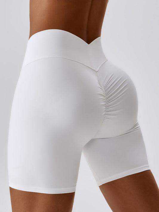 ZASUWA Female V-shape Waist Scrunch Bum Spandex Gym Booty Shorts