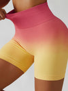 ZASUWA Female Morandi Ombre Scrunch Bum Spandex Gym Booty Shorts