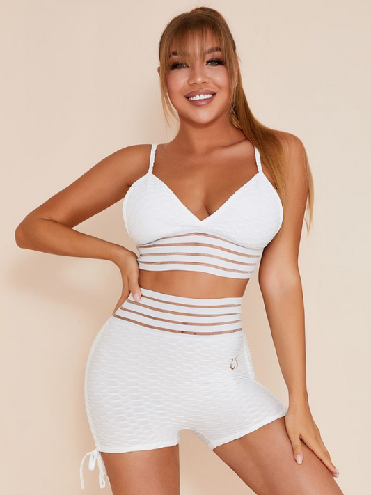 Sexy Drawstring Yoga Suits-ZASUWA-White-S-ZASUWA SUMMER COLLECTION