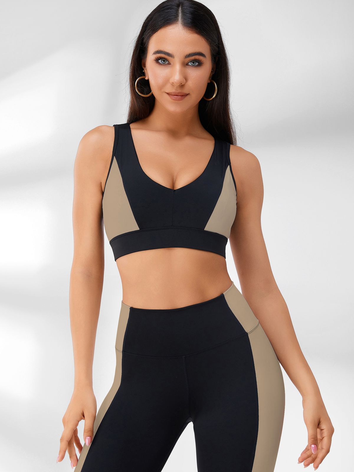 Contrast Color Backless Sports Bras